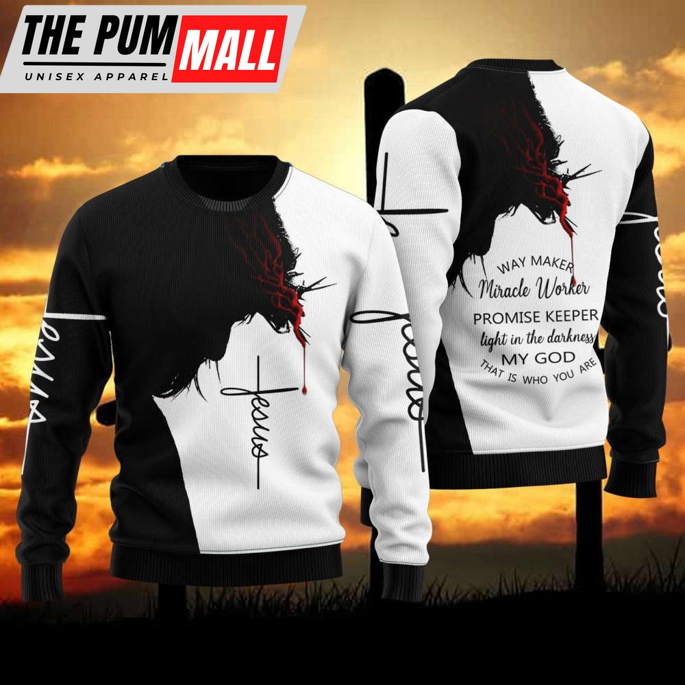 My God – Jesus Ugly Christmas Sweater For Men & Women UH1019