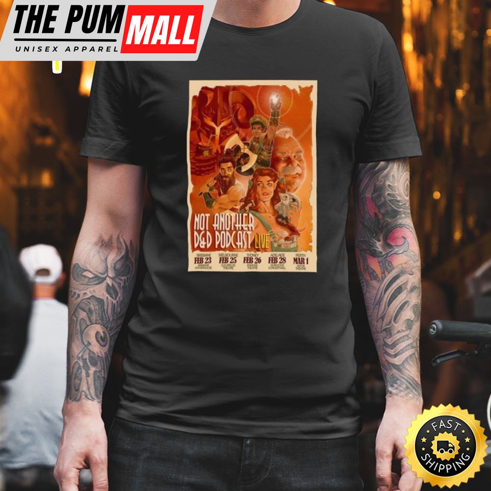 Naddpod Live Australian Tour 2025 Poster Unisex Black T-shirt