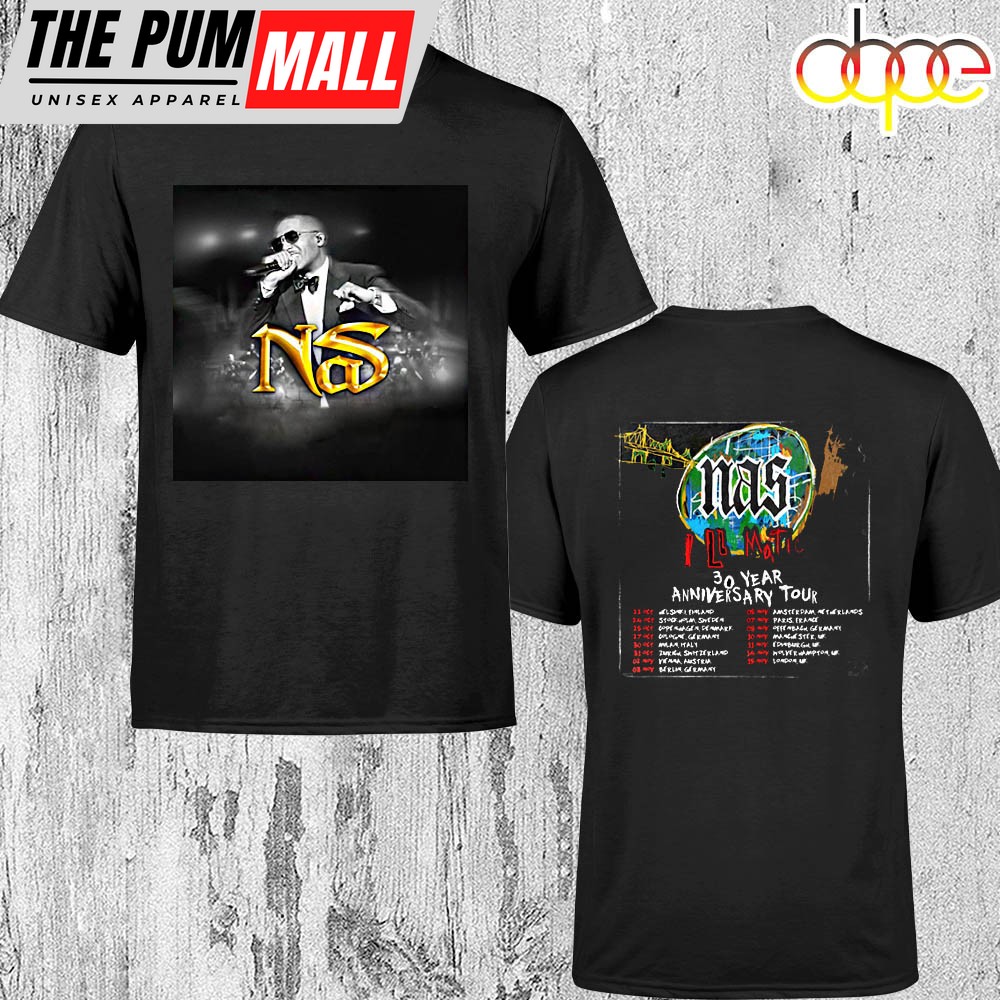 Nas 30 Year Anniversary Tour To UK & EU 2025 Unisex T-Shirt