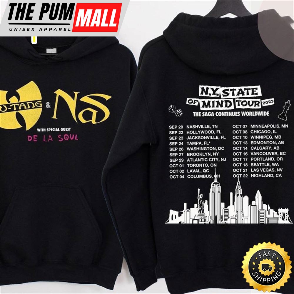 Nas Wu Tang Clan Hoodie Ny State Of Mind Tour Unisex Tshirt