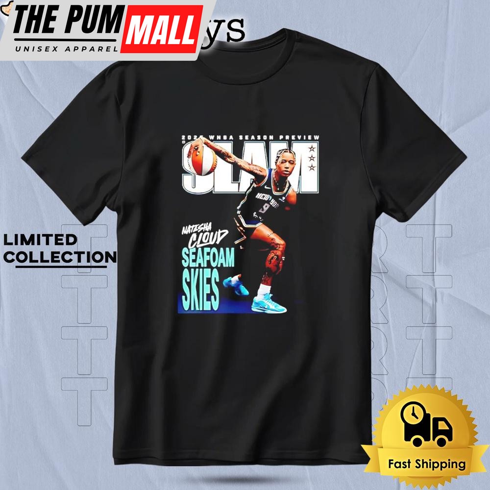 Natasha Cloud Ny Liberty Seafoam Skies Slam 256 Cover 2025 Wnba Season T Shirt