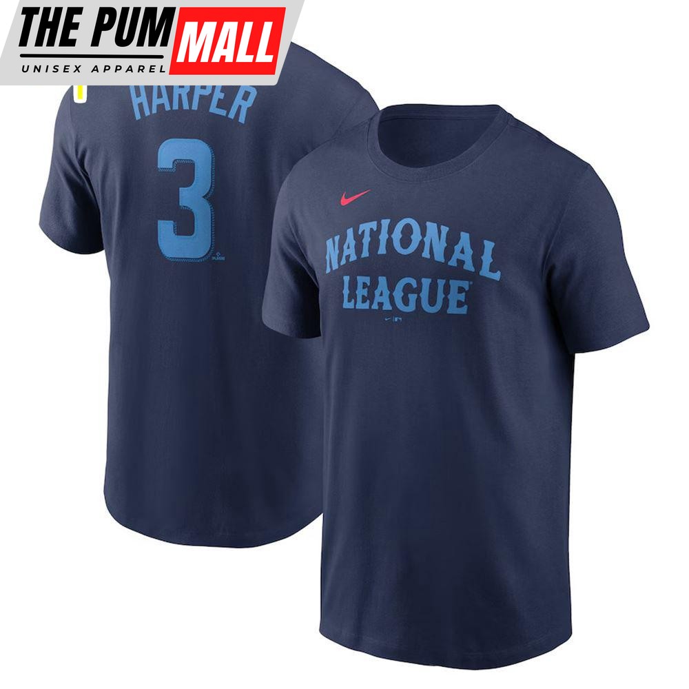 National League Bryce Harper Nike Navy 2024 Mlb All-Star Game Name & Number T-Shirt