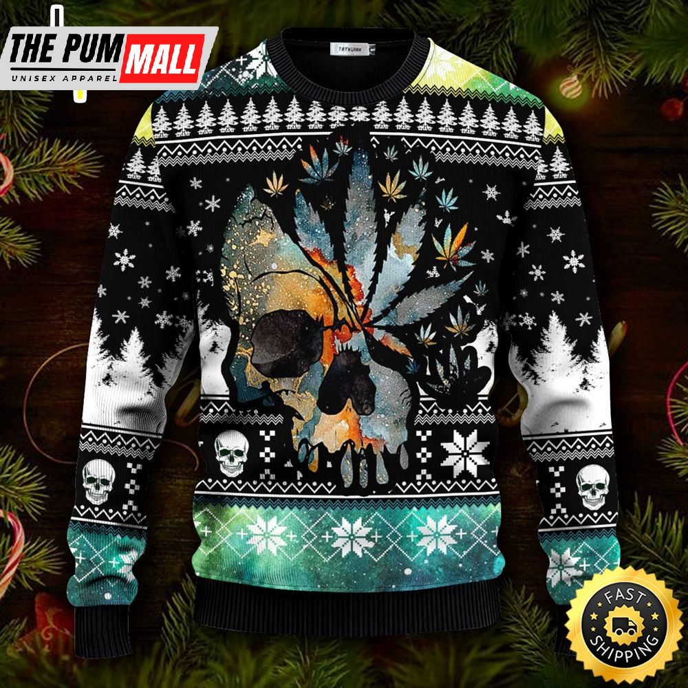 Native American Chief Christmas Pattern Skull Ugly Christmas Skull Sweater Christmas