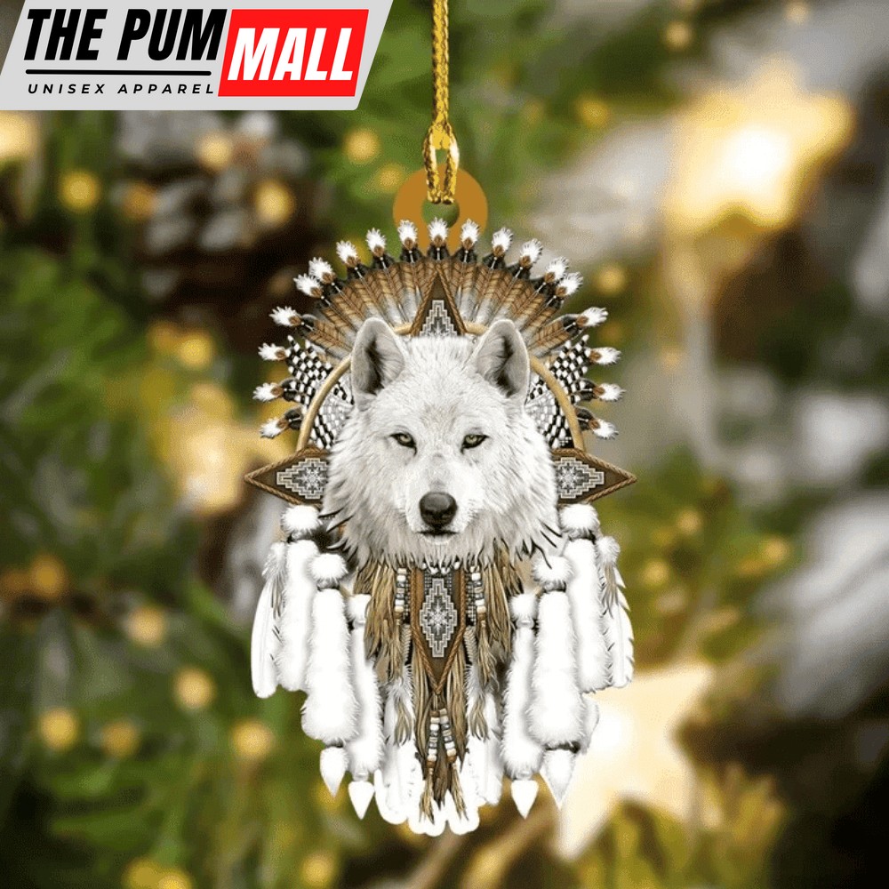 Native American Wolf Ornament Spirit Animal Native Pride Christmas Hanging Decor Limited Edition
