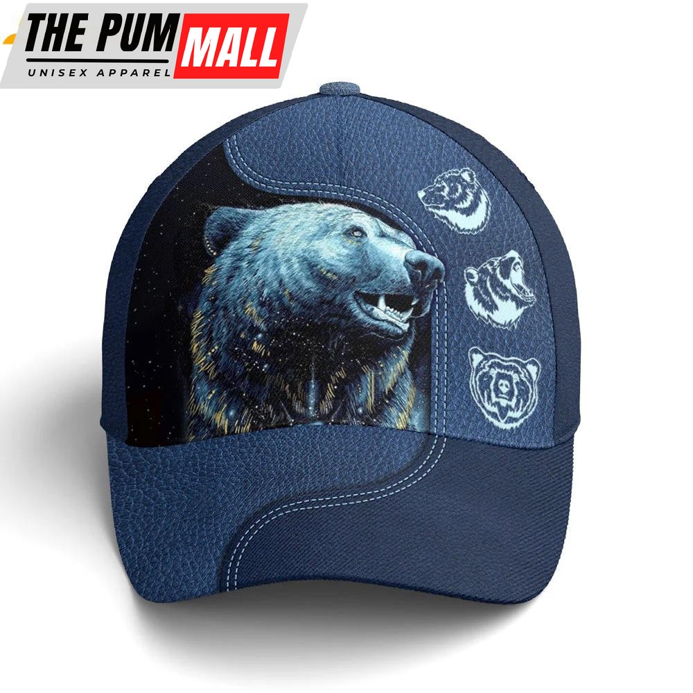 Navy Blue Darkness Moonlight Bear Classic Baseball Cap