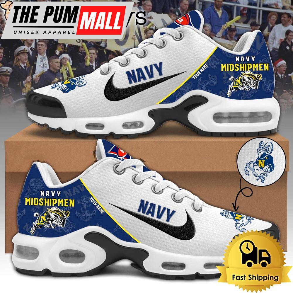 Navy Midshipmen Football Mascot Symbol Custom Air Max Plus Shoes