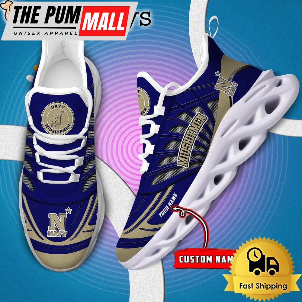 Navy Midshipmen NCAA Custom Max Soul Shoes Sneaker