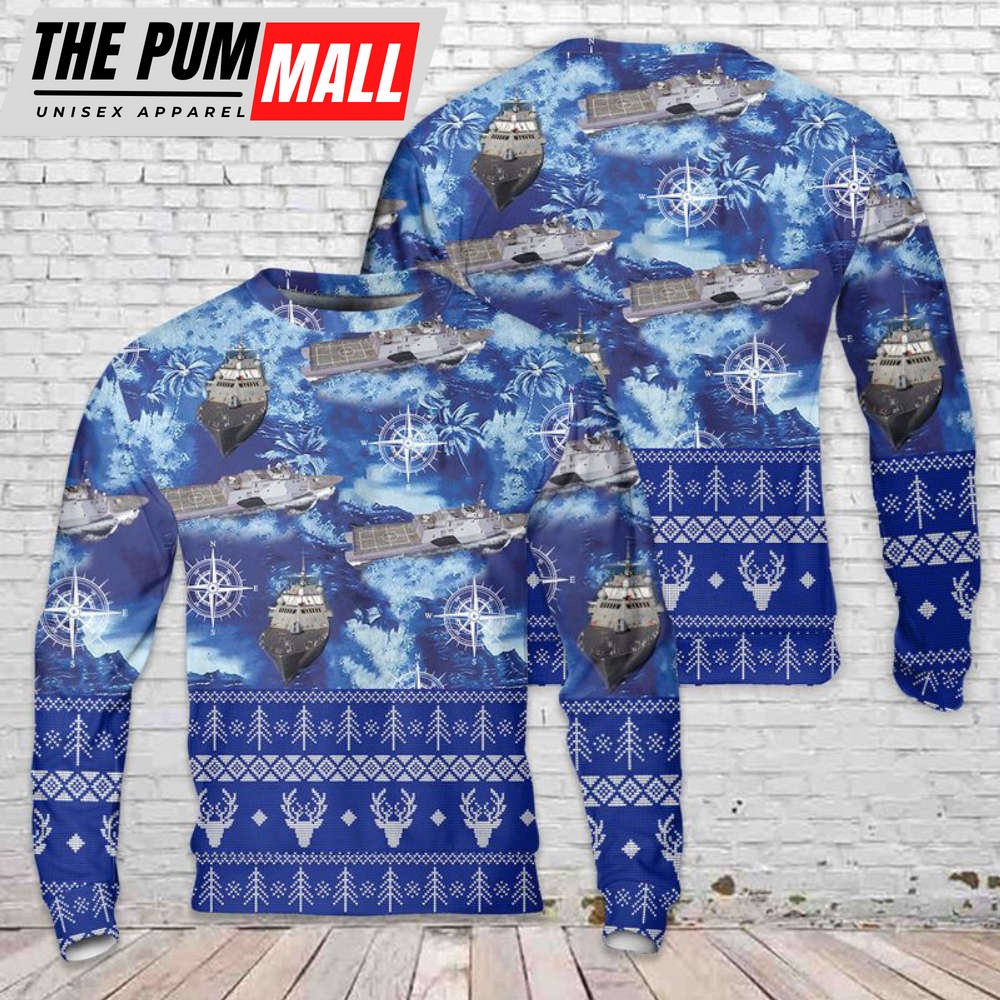 Navy USS Freedom (LCS-1) Christmas Sweater 3D Gìt For Christmas
