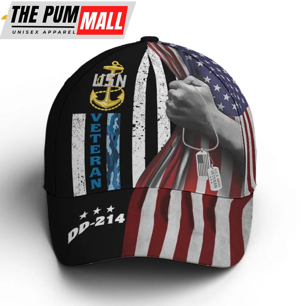 Navy Veteran Flag Pattern Classic Baseball Cap