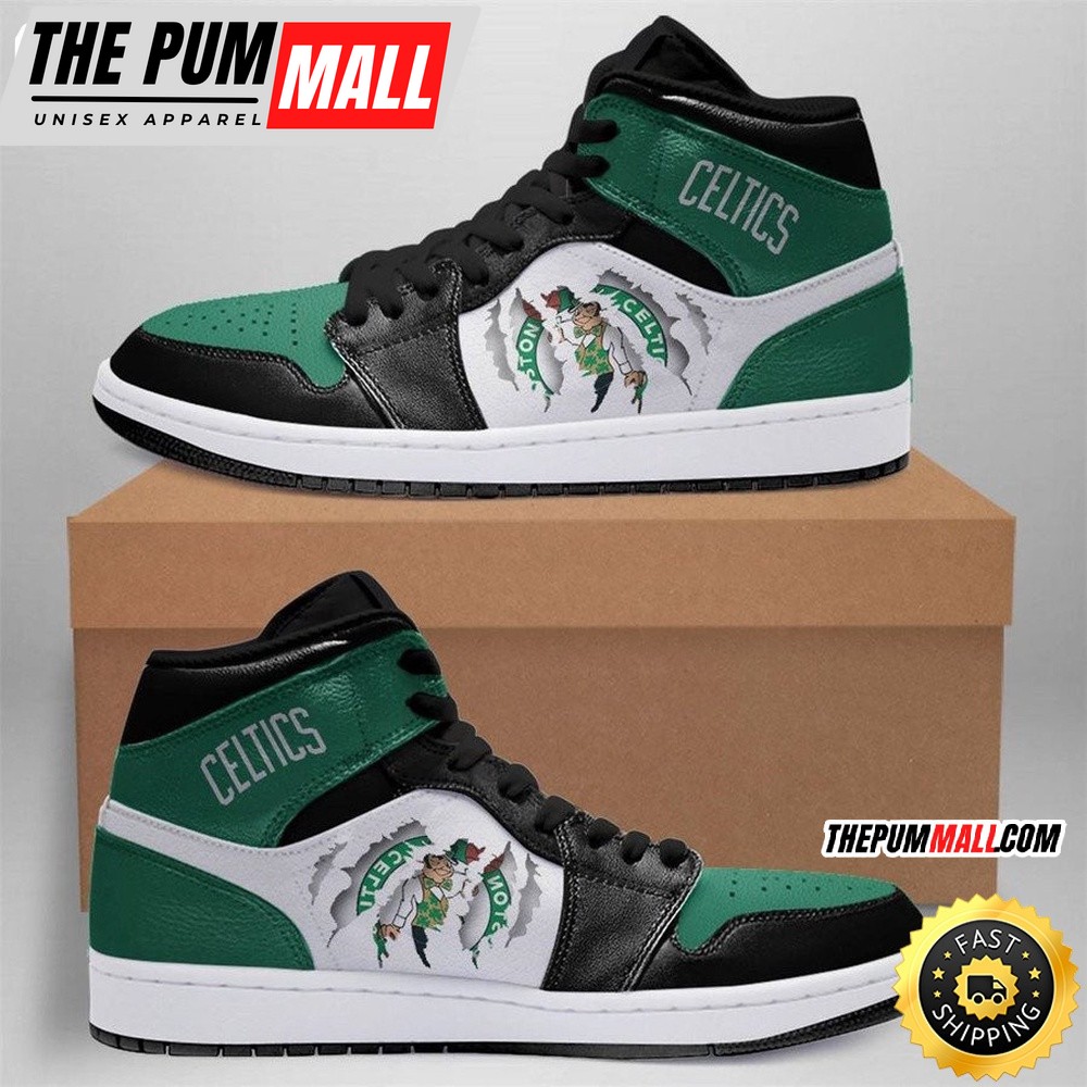 NBA Boston Celtics Green Black Air Jd 1 High Sneakers