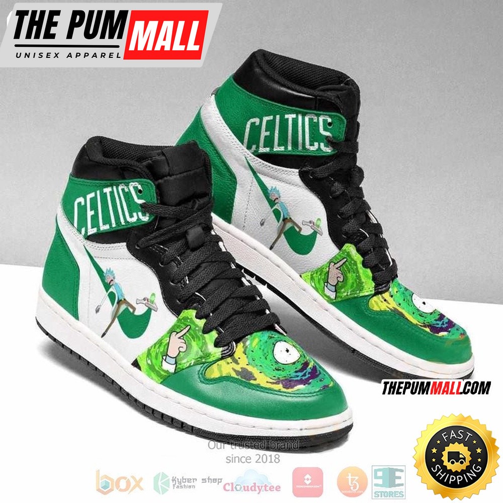 NBA Boston Celtics Rick And Morty Green White Air Jd 1 High Sneakers