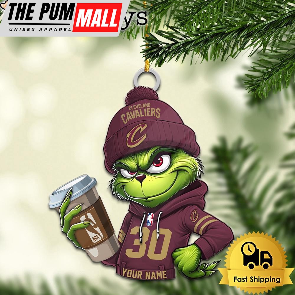NBA Cleveland Cavaliers Custom Grinch Christmas Ornament Limited Edition