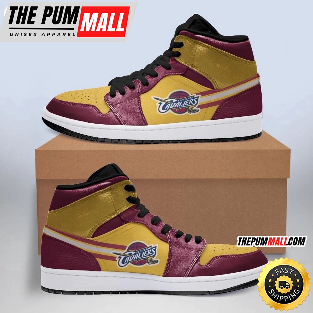 NBA Cleveland Cavaliers Wine Gold Air Jd 1 High Sneakers