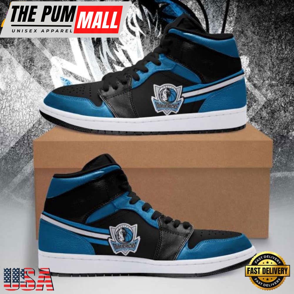 NBA Dallas Mavericks Blue Black Air Jd 1 High Sneakers For Men Women