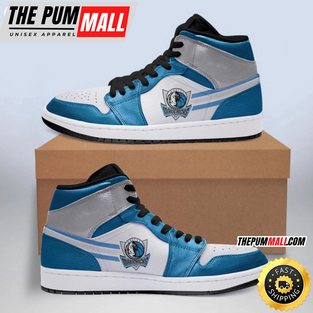 NBA Dallas Mavericks Blue White Air Jd 1 High Sneakers