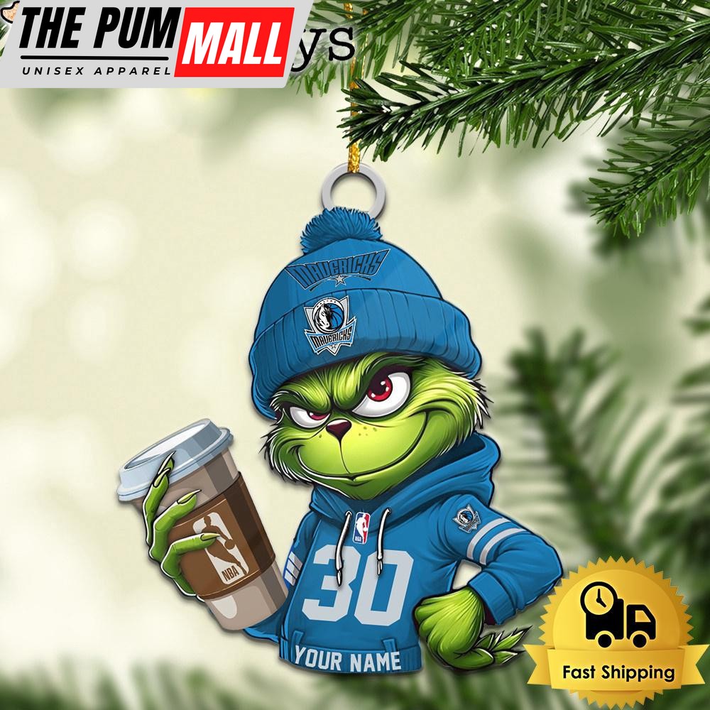 NBA Dallas Mavericks Custom Grinch Christmas Ornament Limited Edition