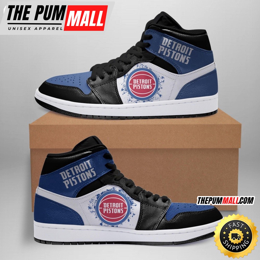 NBA Detroit Pistons Blue Black Air Jd 1 High Sneakers