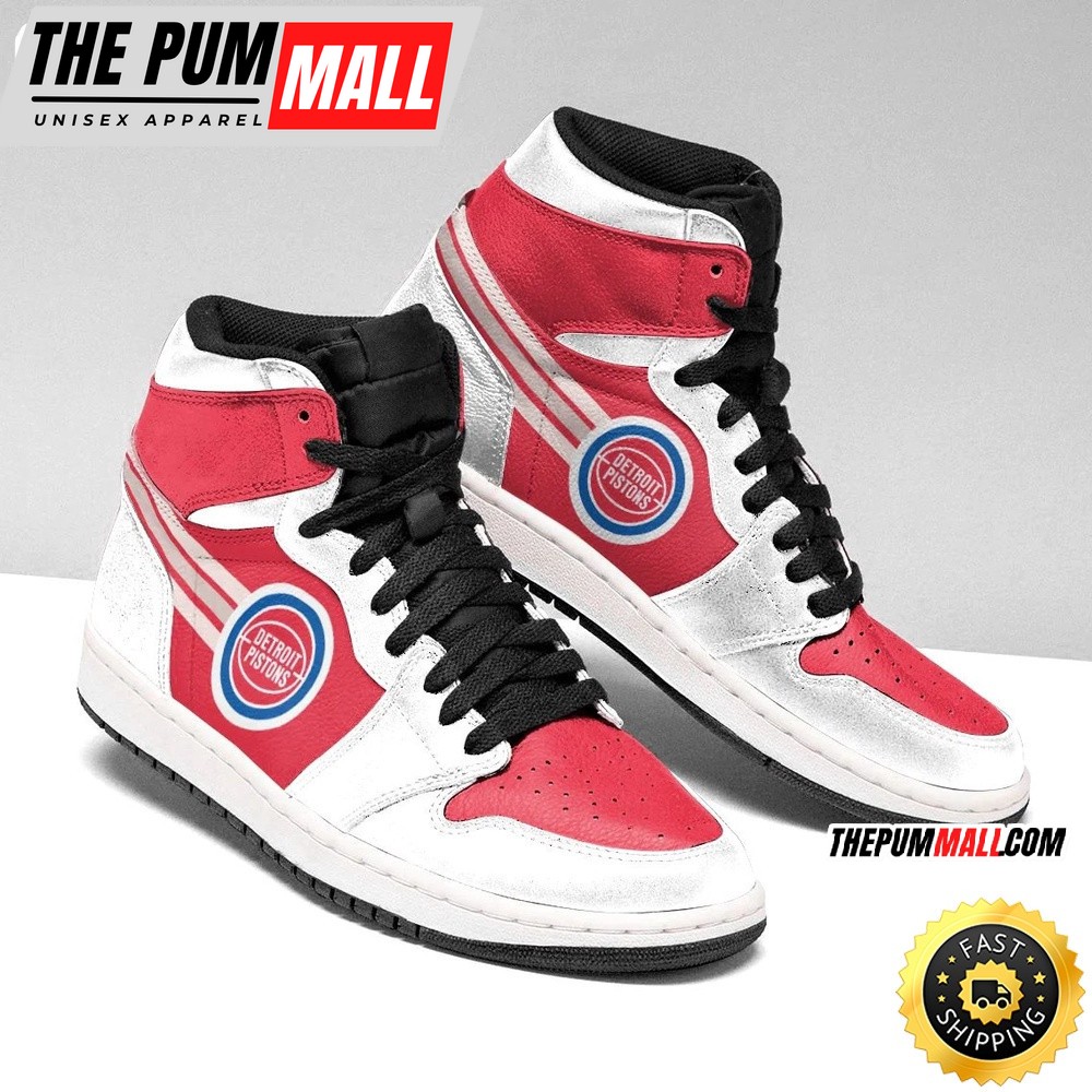 NBA Detroit Pistons White Red Air Jd 1 High Sneakers