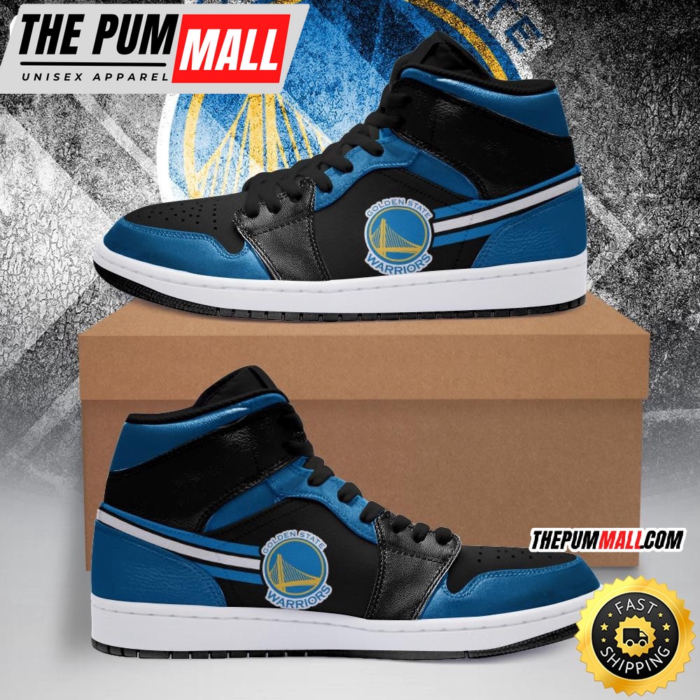 NBA Golden State Warriors Black Blue Air Jd 1 High Sneakers Timeless Jordan 1 Kicks