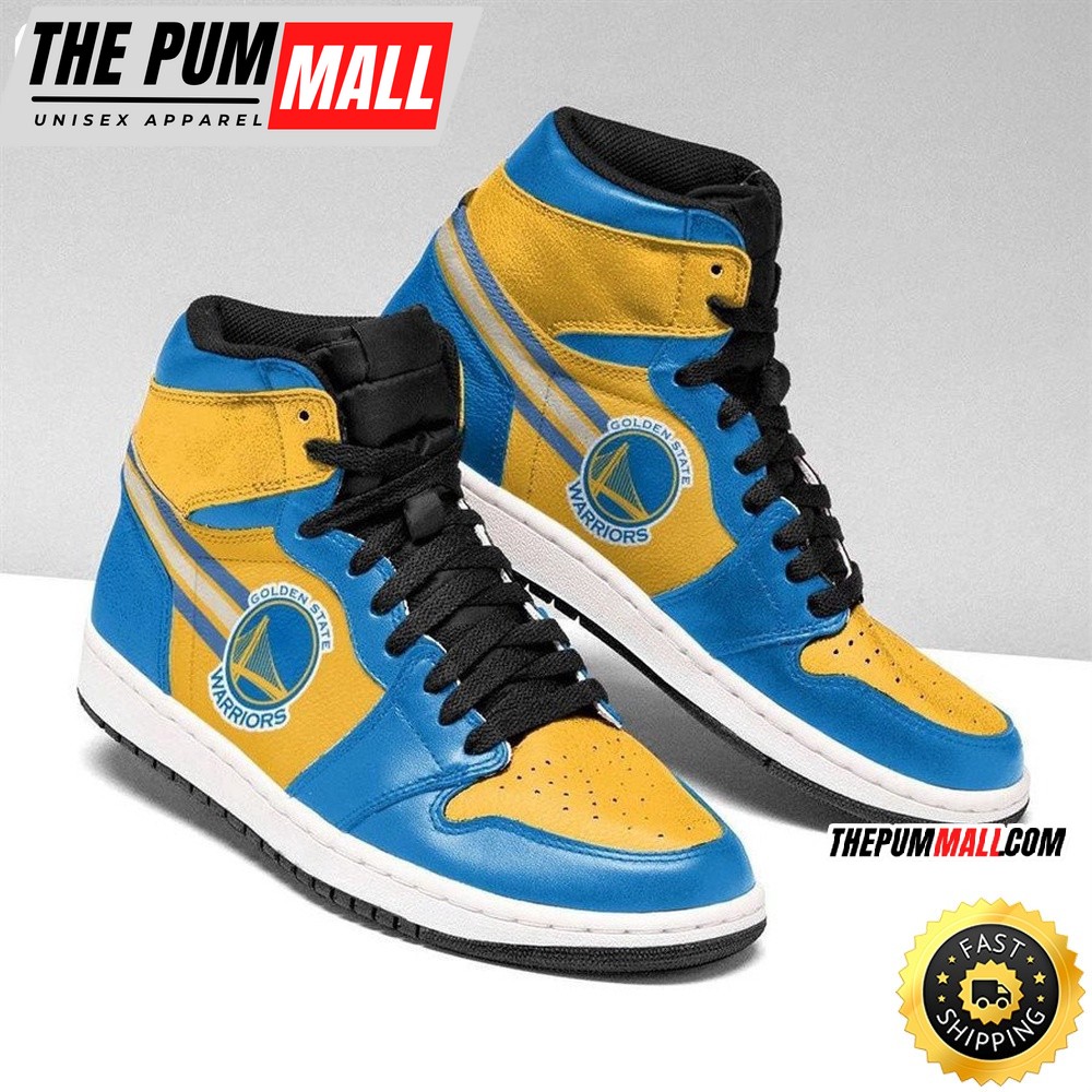 NBA Golden State Warriors Gold Blue Air Jd 1 High Sneakers Iconic Air Jd 1 Shoes