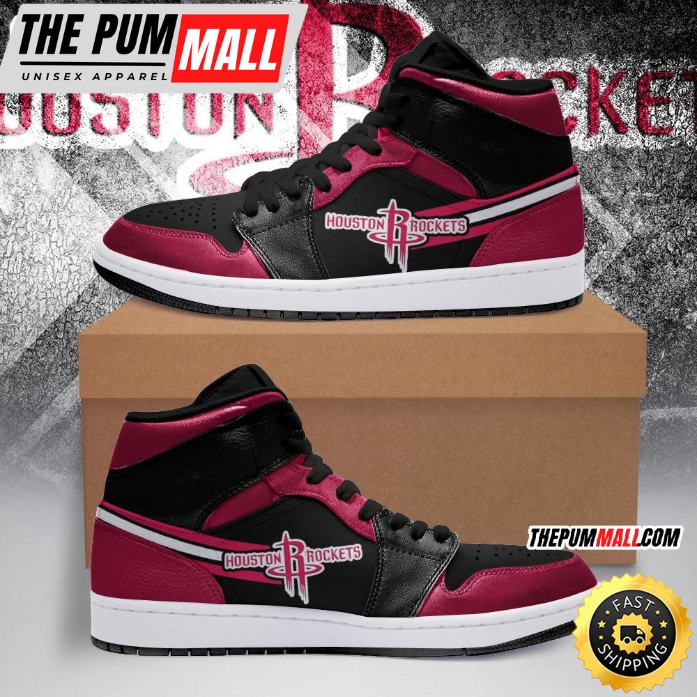 NBA Houston Rockets Red Black Air Jd 1 High Sneakers