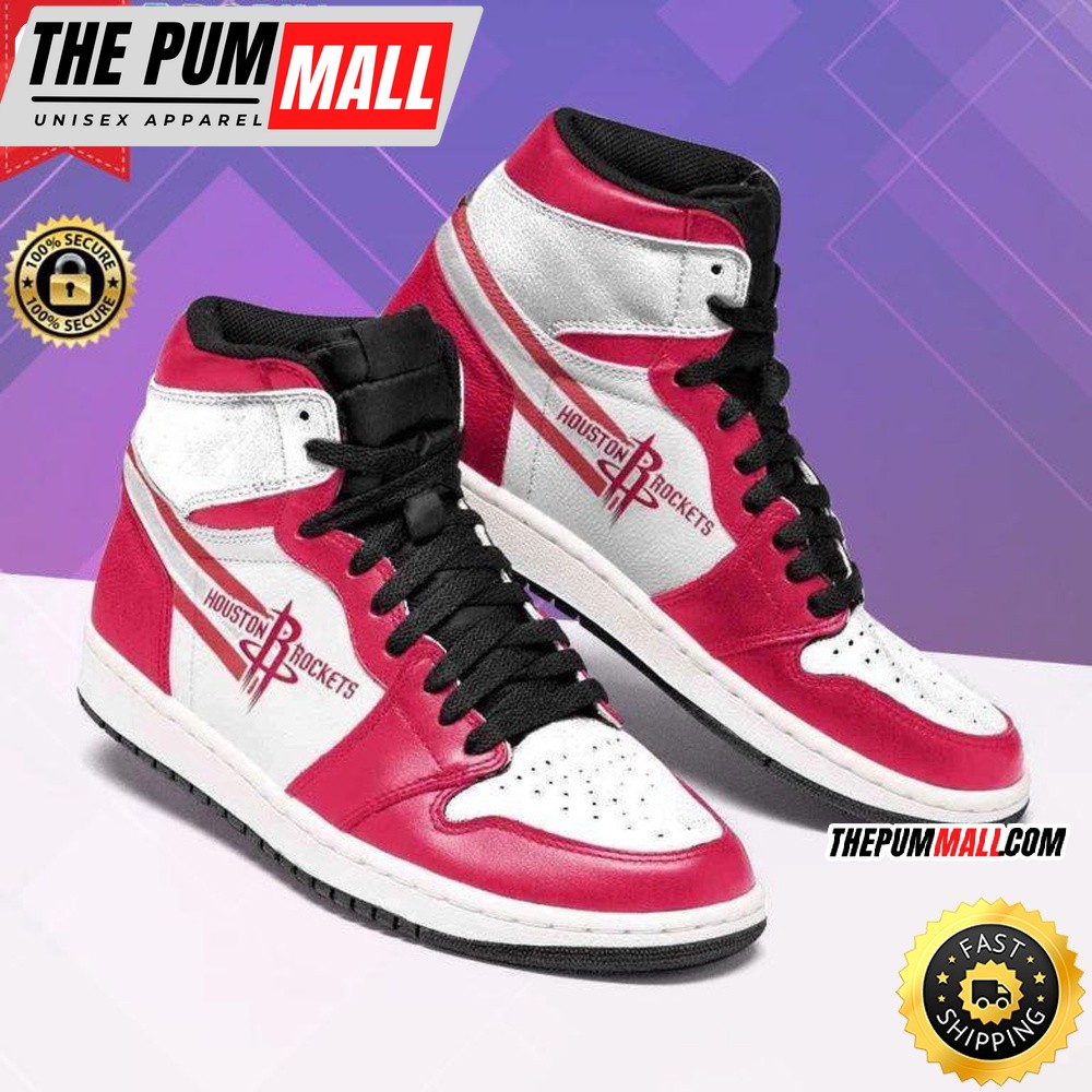 NBA Houston Rockets White Red Air Jd 1 High Sneakers