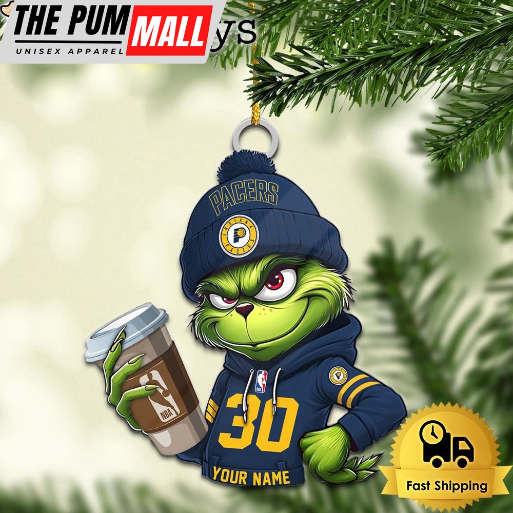 NBA Indiana Pacers Custom Grinch Christmas Ornament Limited Edition