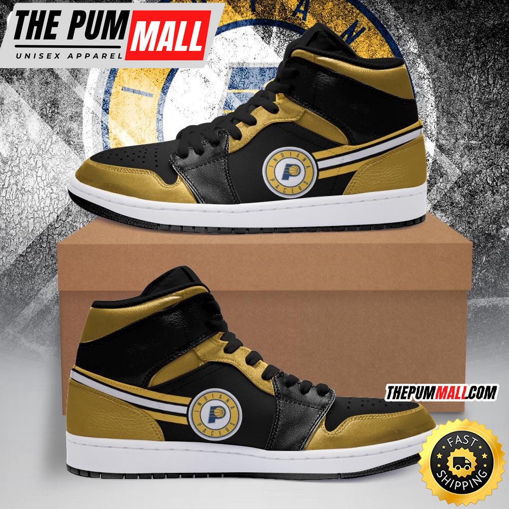NBA Indiana Pacers Gold Black Air Jd 1 High Sneakers