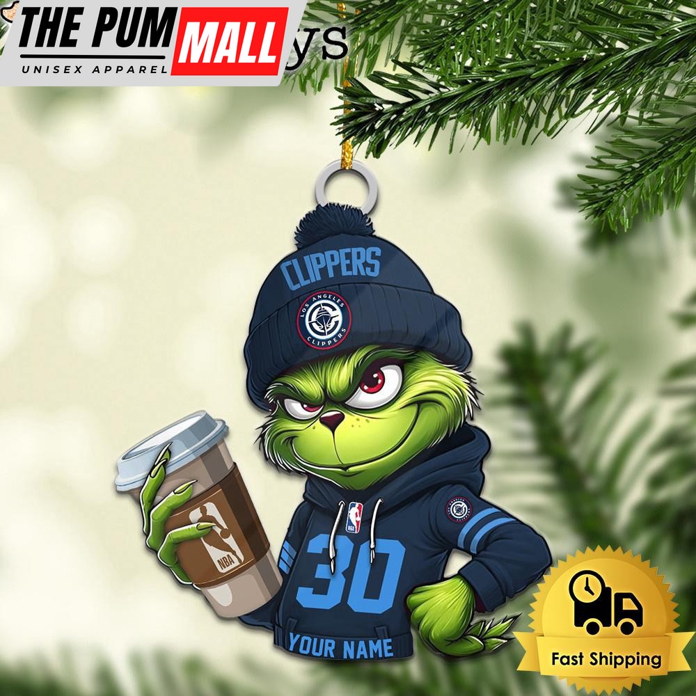 NBA LA Clippers Custom Grinch Christmas Ornament Limited Edition