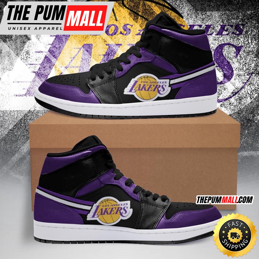 NBA Los Angeles Lakers Purple Black Air Jd 1 High Sneakers