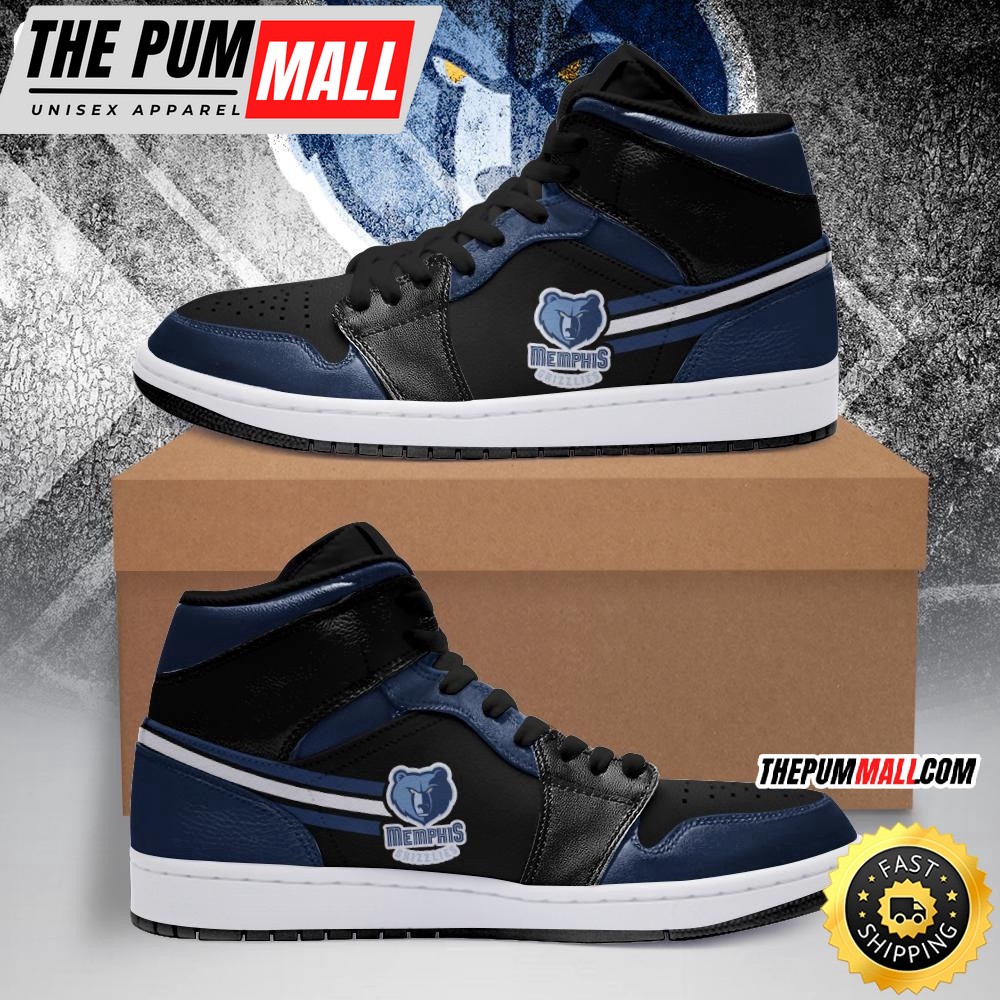 NBA Memphis Grizzlies Navy Blue Black Air Jd 1 High Sneakers