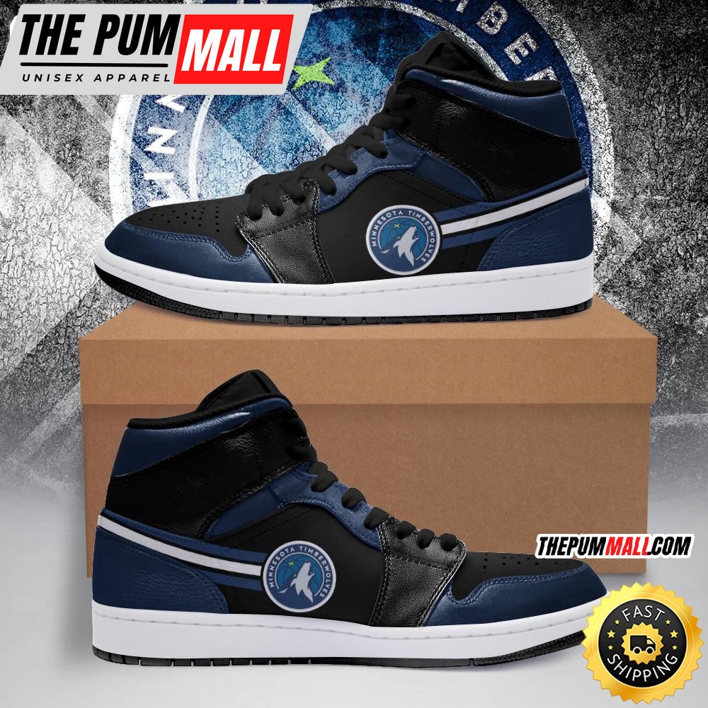 NBA Minnesota Timberwolves Blue Black Air Jd 1 High Sneakers Classic Air Jd Sneakers
