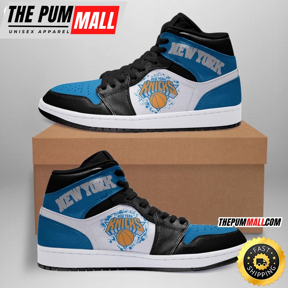 NBA New York Knicks Black Blue Air Jd 1 High Sneakers