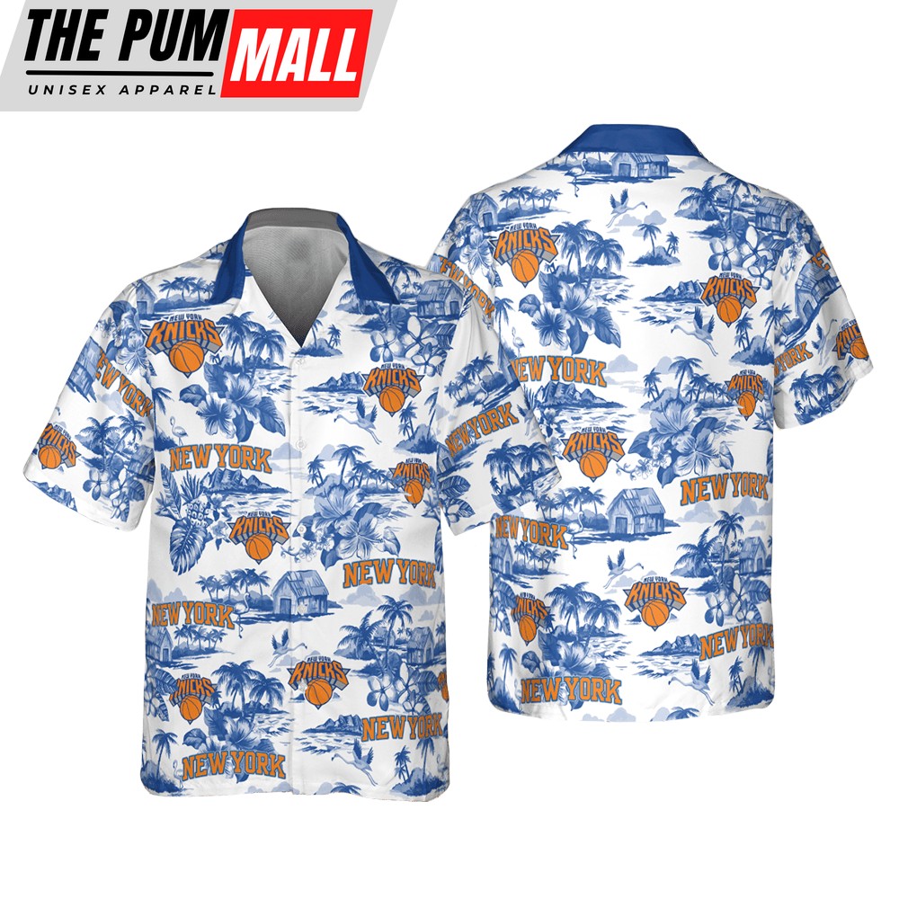 NBA New York Knicks Floral Island Button Up Hawaiian Shirt