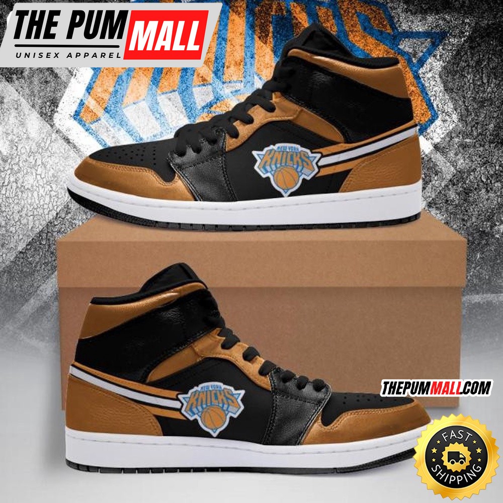 NBA New York Knicks Orange Black Air Jd 1 High Sneakers