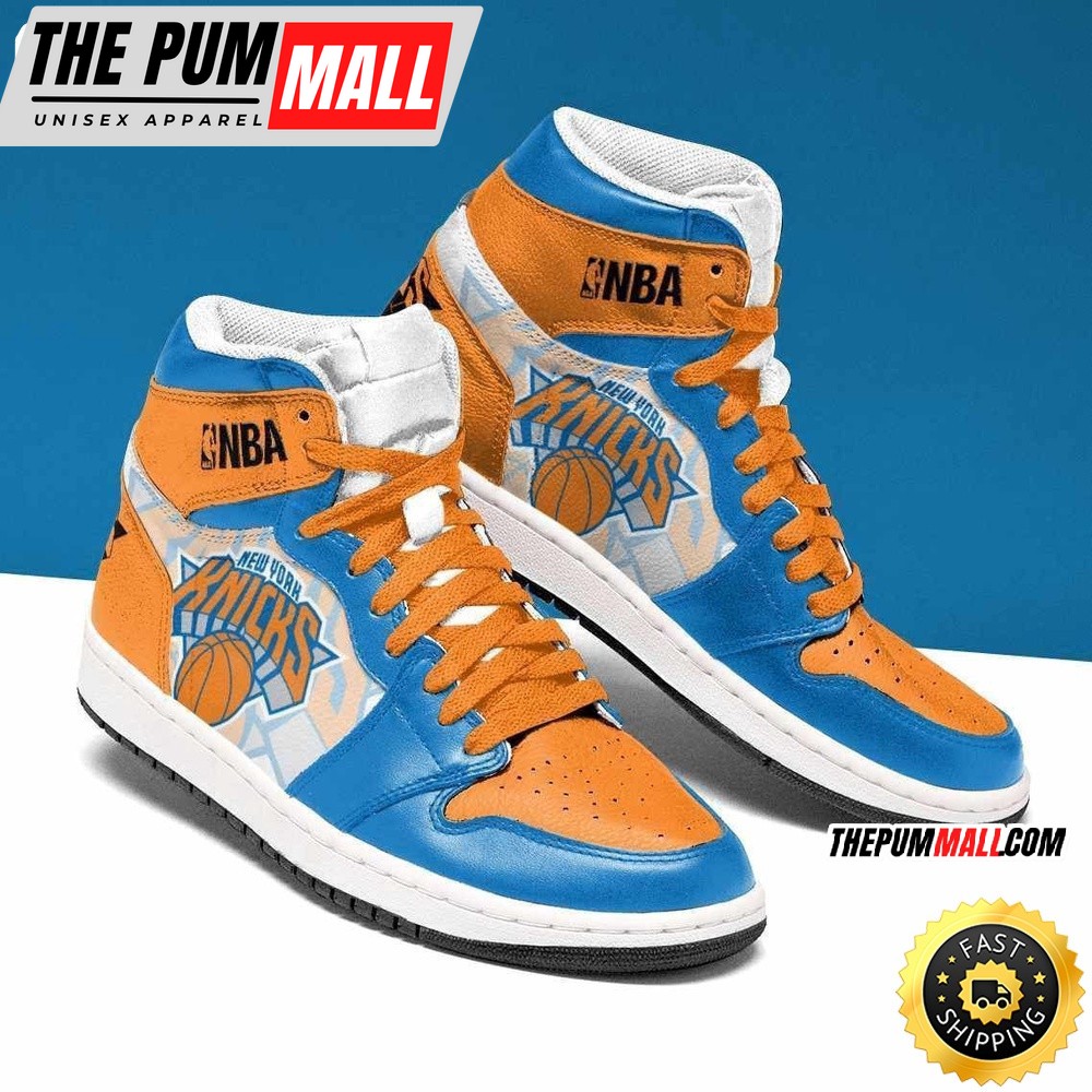 NBA New York Knicks Orange Blue Air Jd 1 High Sneakers