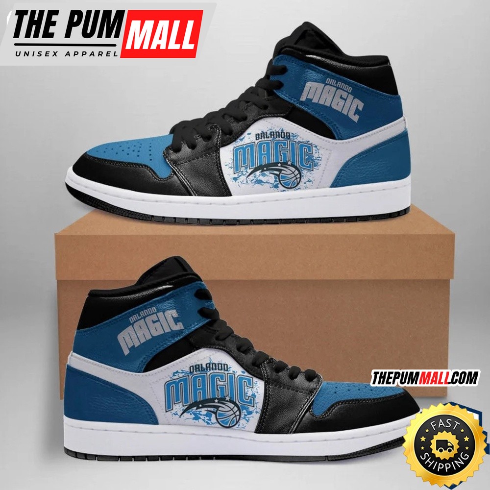 NBA Orlando Magic Blue Black Air Jd 1 High Sneakers Classic Air Jd Sneakers