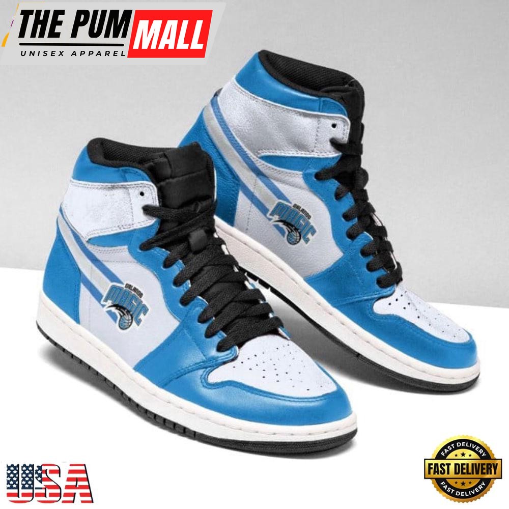 NBA Orlando Magic White Blue Air Jd 1 High Sneakers For Men Women