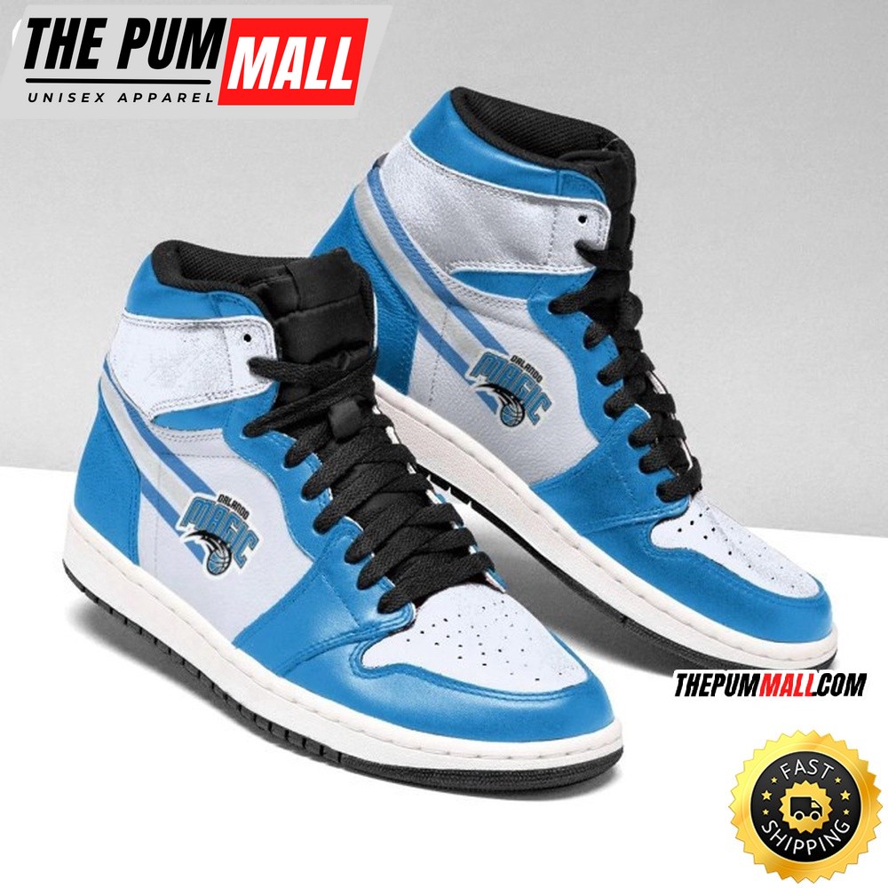 NBA Orlando Magic White Blue Air Jd 1 High Sneakers