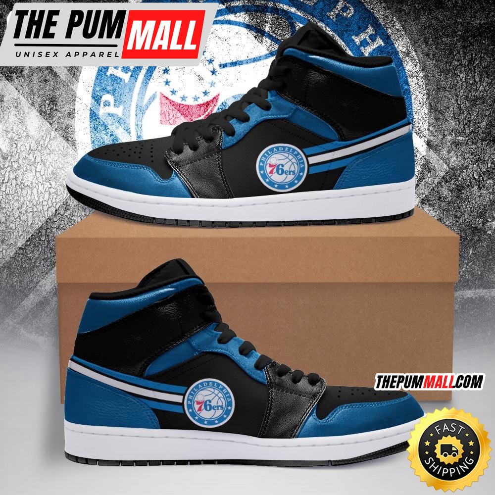 NBA Philadelphia 76ers Blue Black Air Jd 1 High Sneakers