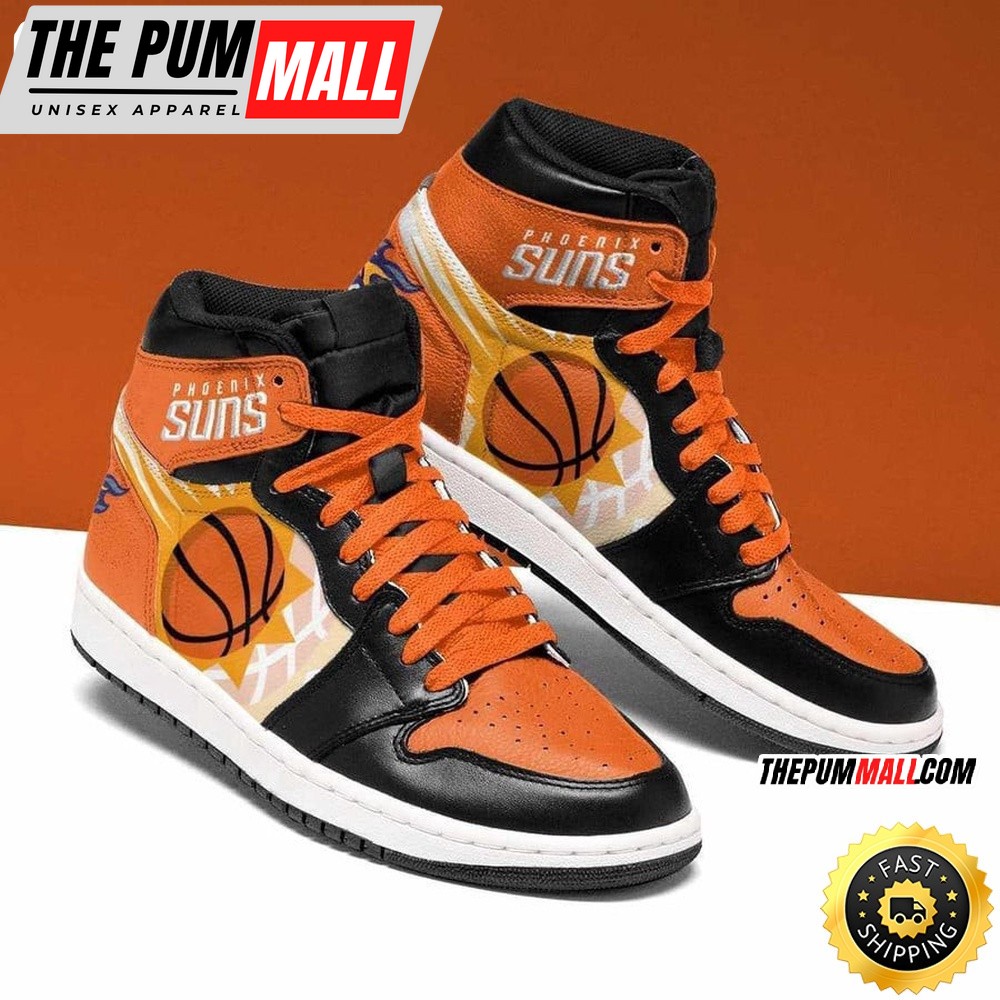 NBA Phoenix Suns Orange Black Air Jd 1 High Sneakers