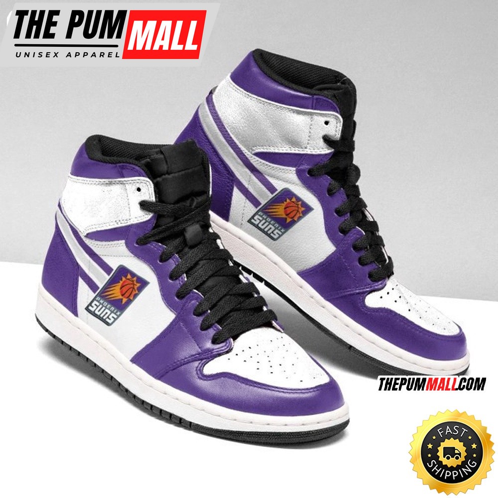 NBA Phoenix Suns White Purple Air Jd 1 High Sneakers