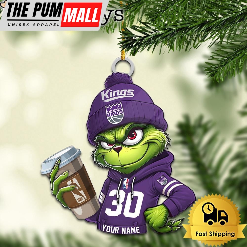 NBA Sacramento Kings Custom Grinch Christmas Ornament Limited Edition