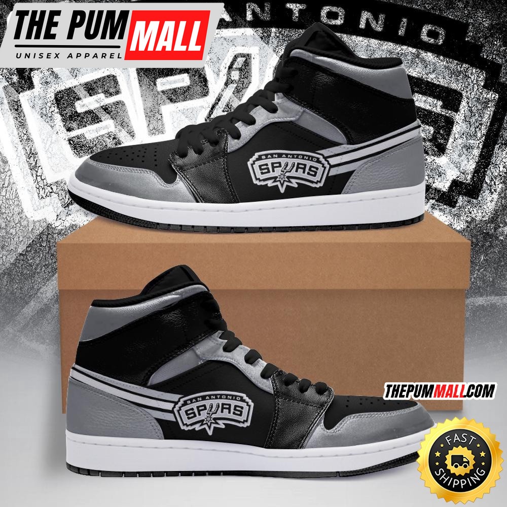 NBA San Antonio Spurs Black Silver Air Jd 1 High Sneakers