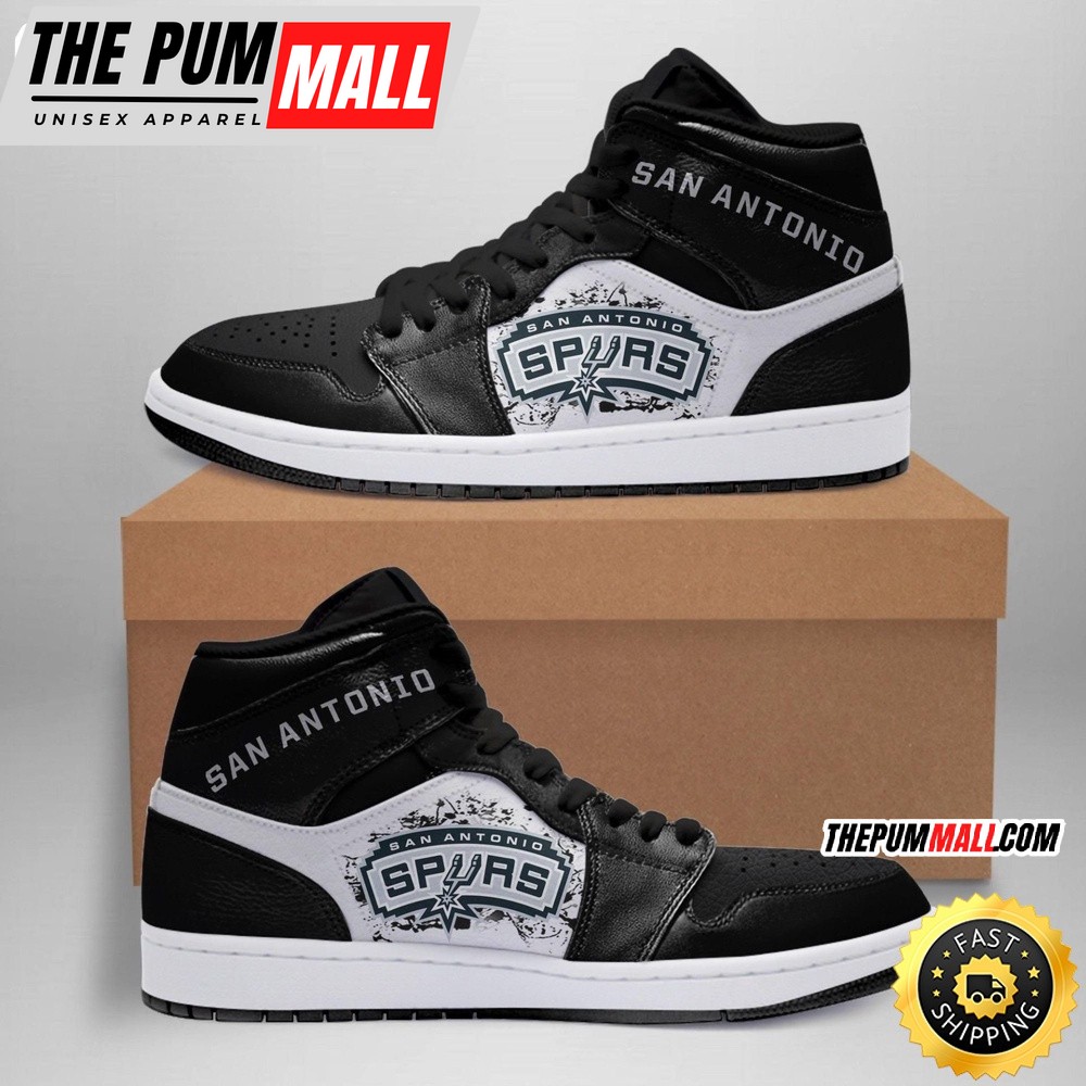 NBA San Antonio Spurs Black White Air Jd 1 High Sneakers