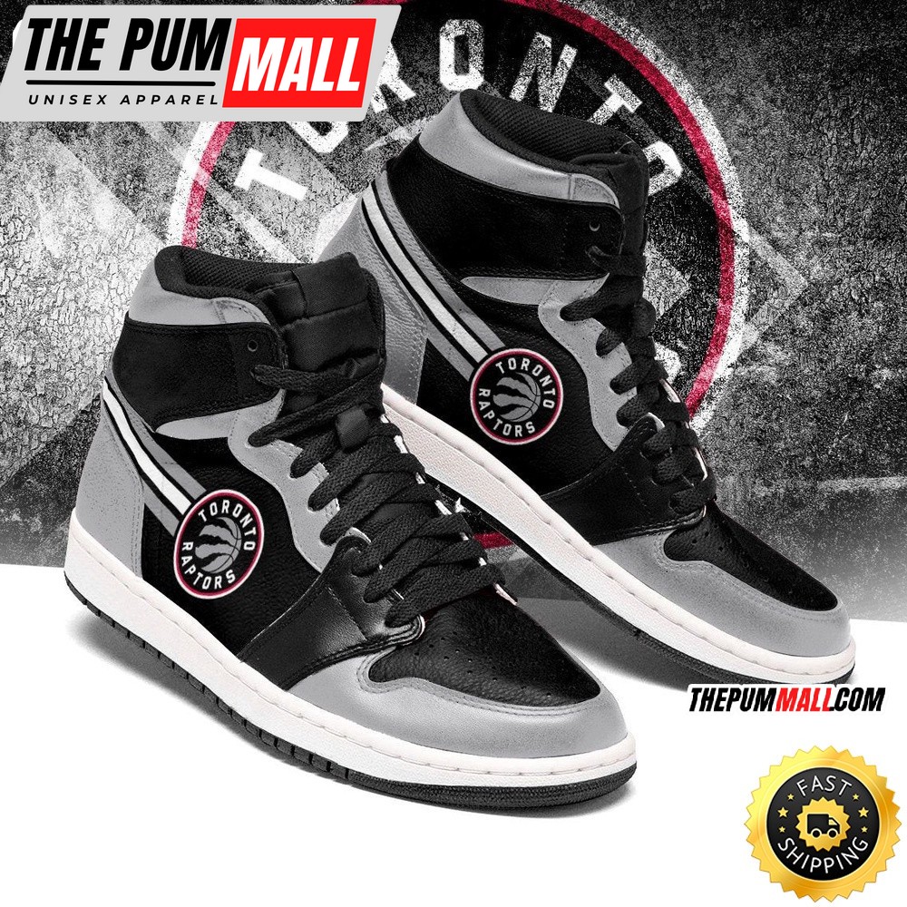 NBA Toronto Raptors Gray Black Air Jd 1 High Sneakers