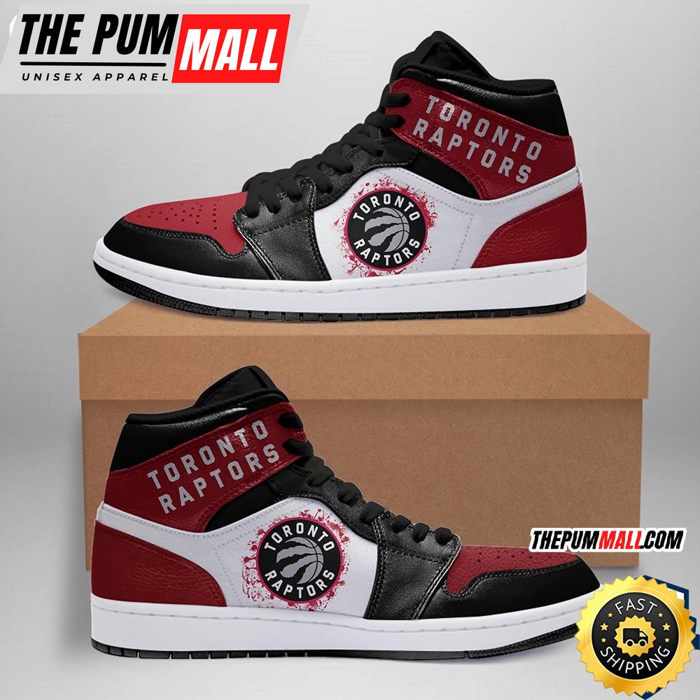 NBA Toronto Raptors Red Black Air Jd 1 High Sneakers Classic Air Jd Sneakers