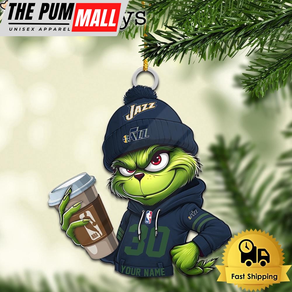 NBA Utah Jazz Custom Grinch Christmas Ornament Limited Edition