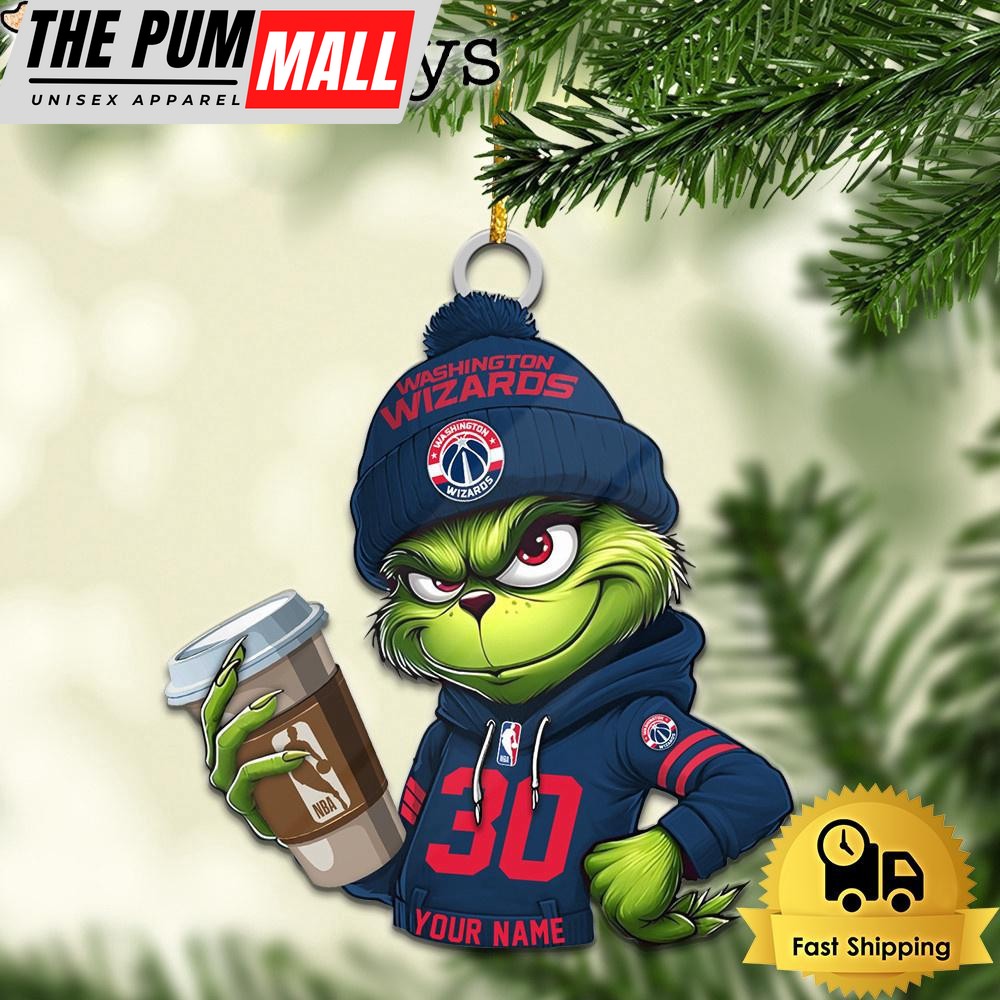 NBA Washington Wizards Custom Grinch Christmas Ornament Limited Edition