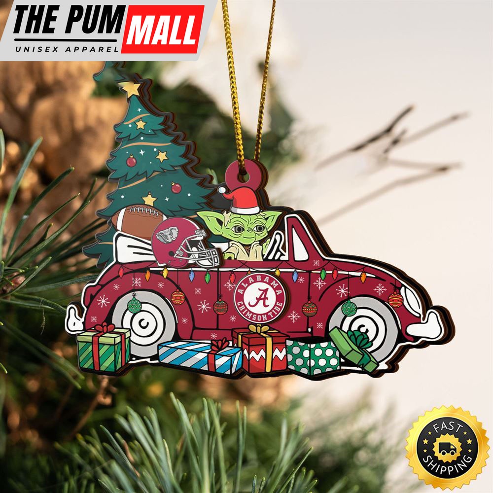 NCAA Alabama Crimson Tide And Baby Yoda Christmas Ornament Limited Edition